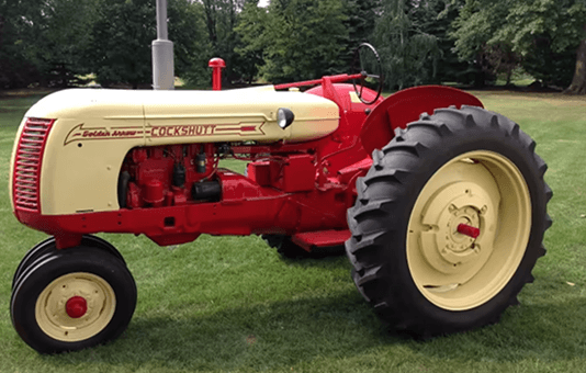 tractor being displayed